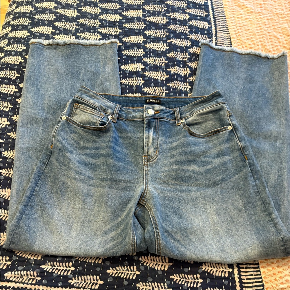 NWOT Flamingals Blue Denim Large Jeans